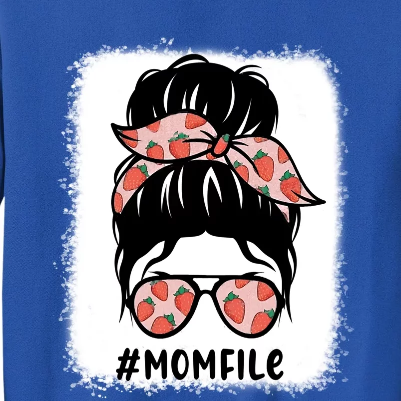 Mom Life Messy Bun Strawberry Lover Fruitarian Mother's Day Gift Sweatshirt