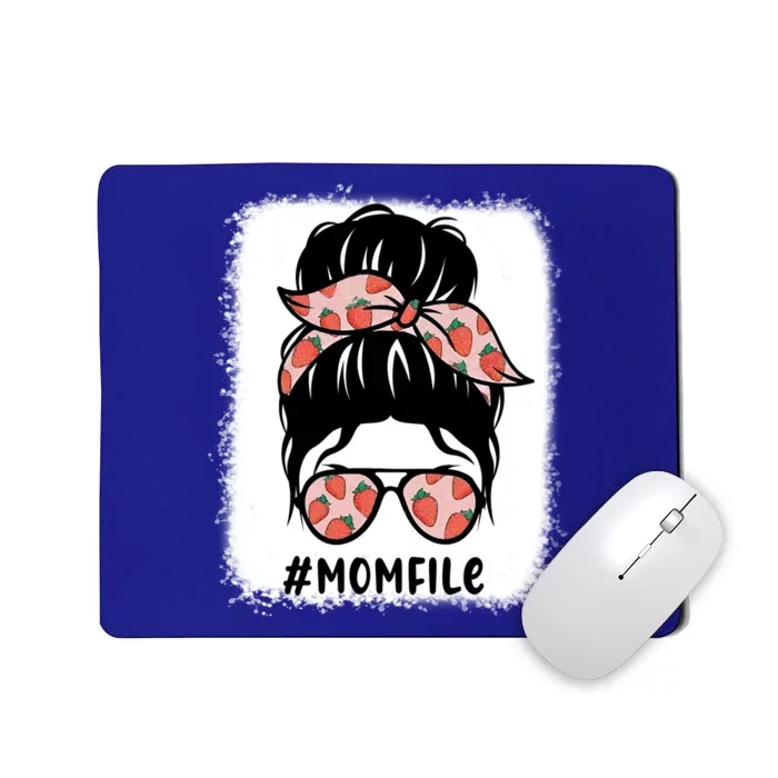 Mom Life Messy Bun Strawberry Lover Fruitarian Mother's Day Gift Mousepad