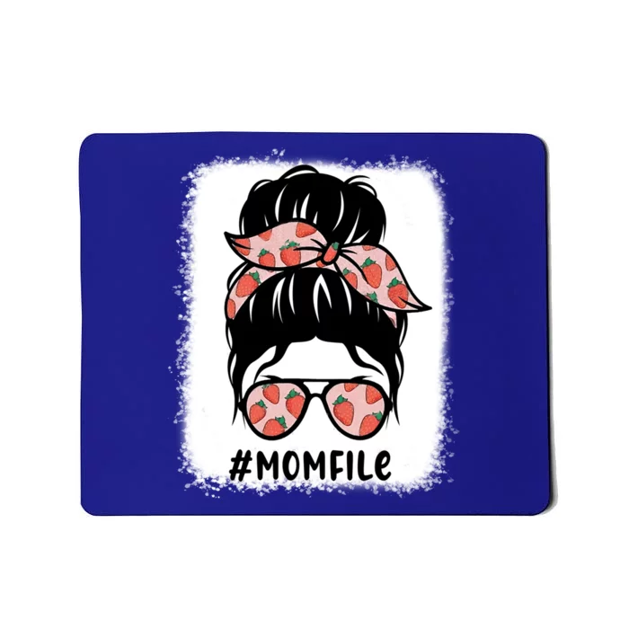 Mom Life Messy Bun Strawberry Lover Fruitarian Mother's Day Gift Mousepad