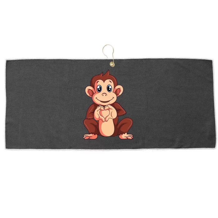 Monkey Lover Large Microfiber Waffle Golf Towel