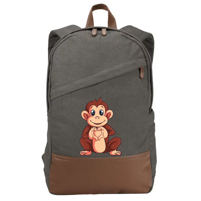 Monkey Lover Cotton Canvas Backpack