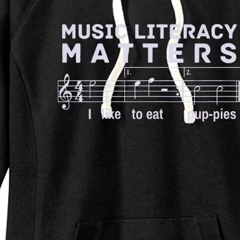 Music Literacy Matters Puppies Song Women's Fleece Hoodie