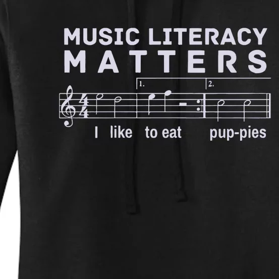 Music Literacy Matters Puppies Song Women's Pullover Hoodie