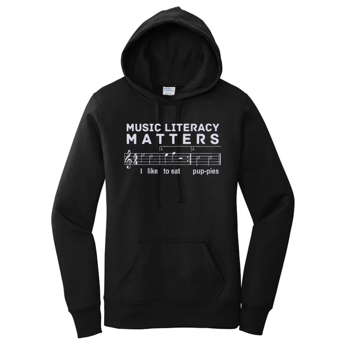 Music Literacy Matters Puppies Song Women's Pullover Hoodie