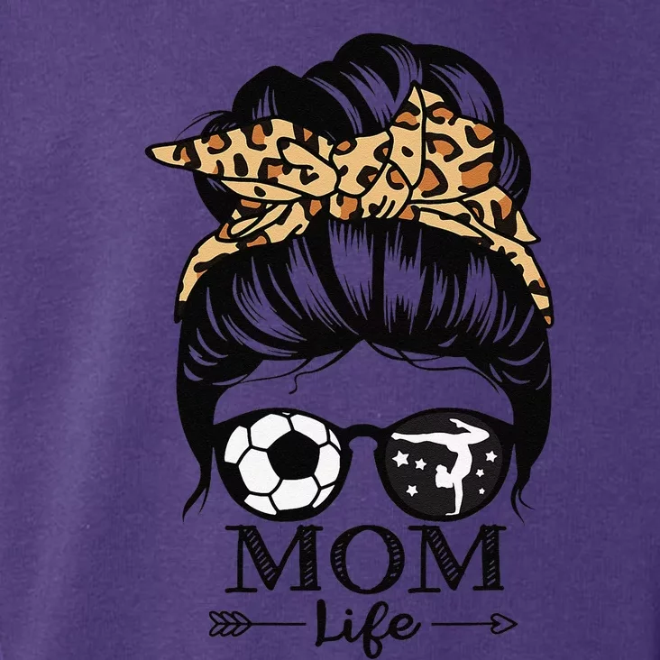 Mom Life Messy Bun Hair Funny Soccer Gymnastics Mom Toddler Hoodie