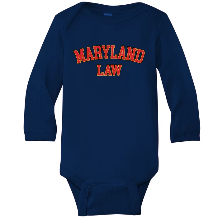 Maryland Law Maryland Bar Graduate Gift Lawyer College Meaningful Gift Baby Long Sleeve Bodysuit