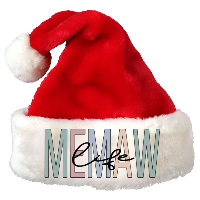 Memaw Life Memaw Grandma Boho Memaw Grandmother Gift Premium Christmas Santa Hat