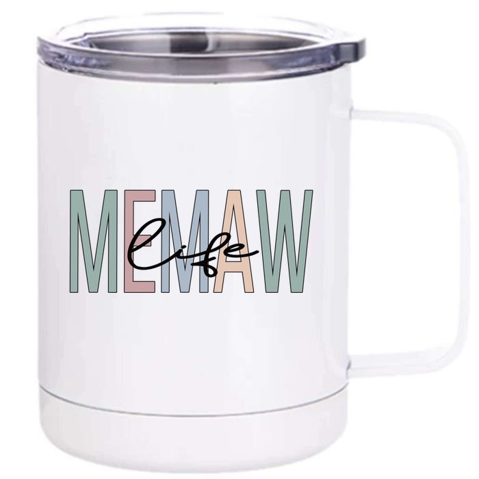 Memaw Life Memaw Grandma Boho Memaw Grandmother Gift Front & Back 12oz Stainless Steel Tumbler Cup