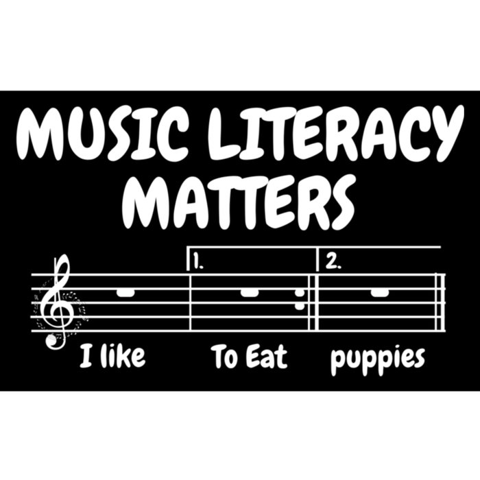 Music Literacy Matters I Like To Eat Puppies Funny Shirt Music Bumper Sticker