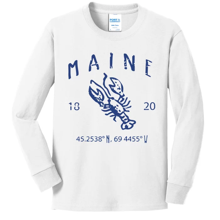 Maine Lobster Kids Long Sleeve Shirt