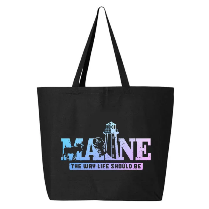 Maine Lighthouse Moose Lobster Pride Vintage Souvenir 25L Jumbo Tote