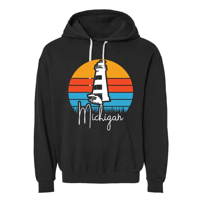 Michigan Lighthouse Garment-Dyed Fleece Hoodie