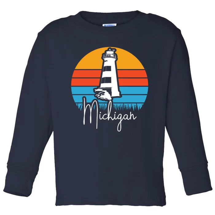 Michigan Lighthouse Toddler Long Sleeve Shirt