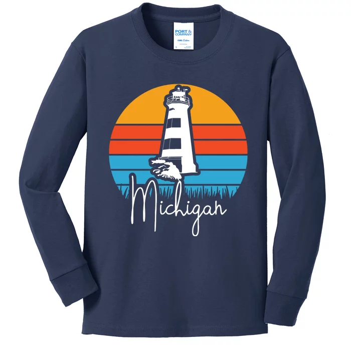 Michigan Lighthouse Kids Long Sleeve Shirt