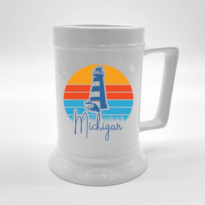 Michigan Lighthouse Front & Back Beer Stein