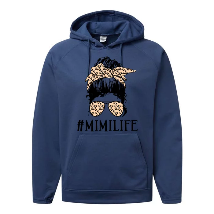 Mimi Life Messy Bun Hair Glasses Meaningful Gift Performance Fleece Hoodie