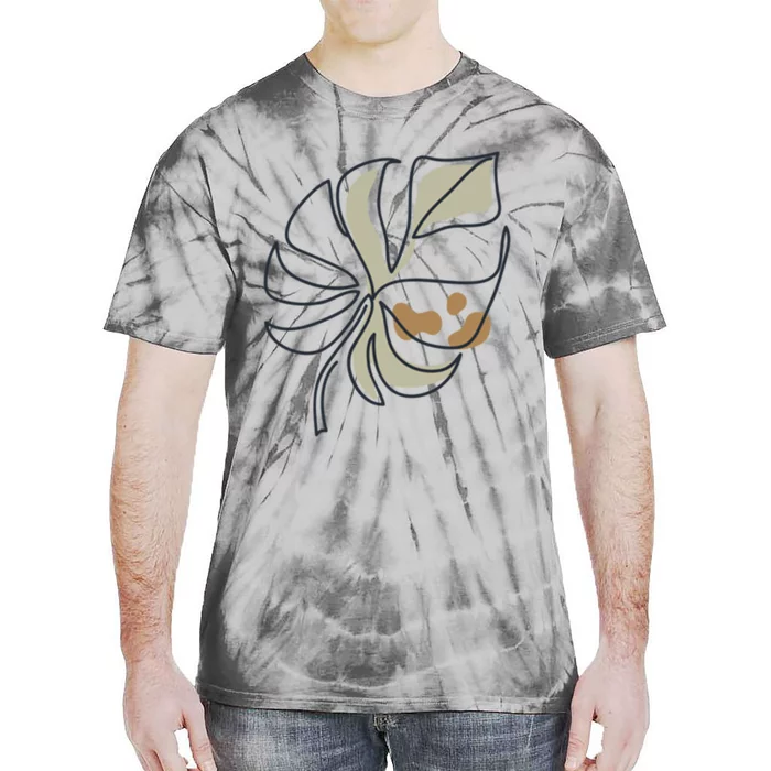 Monstera Leaf Monstera Deliciosa Cheese Plant Line Art Gift Tie-Dye T-Shirt