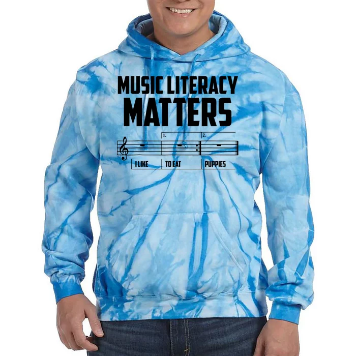 Music Literacy Matters I Like To Eat Puppies Tie Dye Hoodie