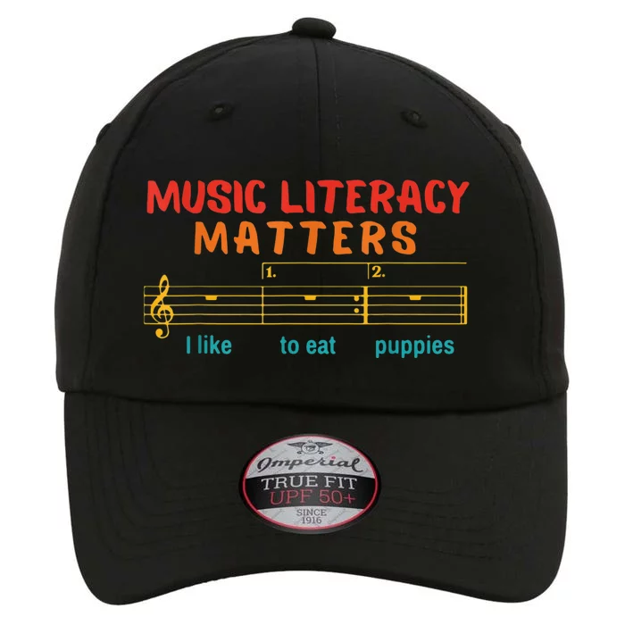 Music Literacy Matters I Like To Eat Puppies Funny The Original Performance Cap