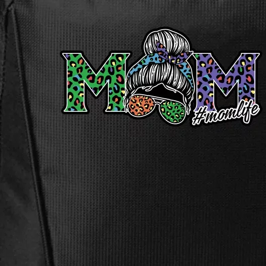 Mom Life Mothers Day Hair Bun City Backpack