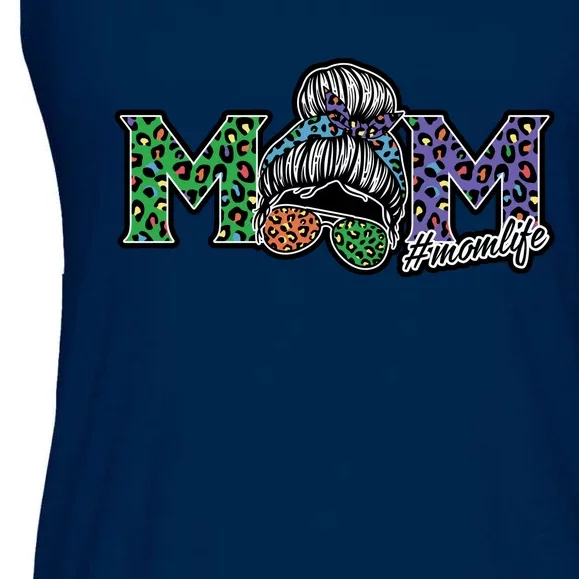 Mom Life Mothers Day Hair Bun Ladies Essential Flowy Tank