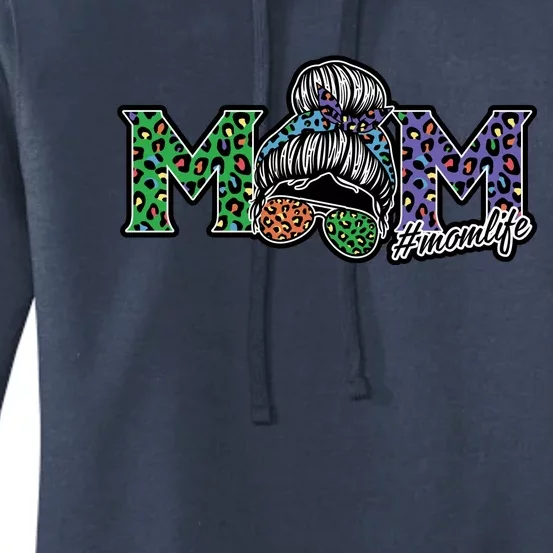 Mom Life Mothers Day Hair Bun Women's Pullover Hoodie