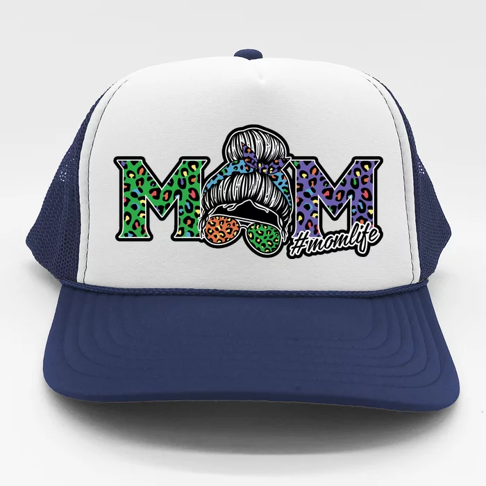 Mom Life Mothers Day Hair Bun Trucker Hat