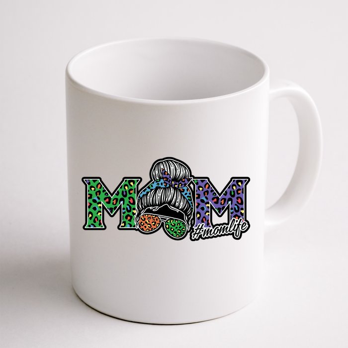 Mom Life Mothers Day Hair Bun Front & Back Coffee Mug