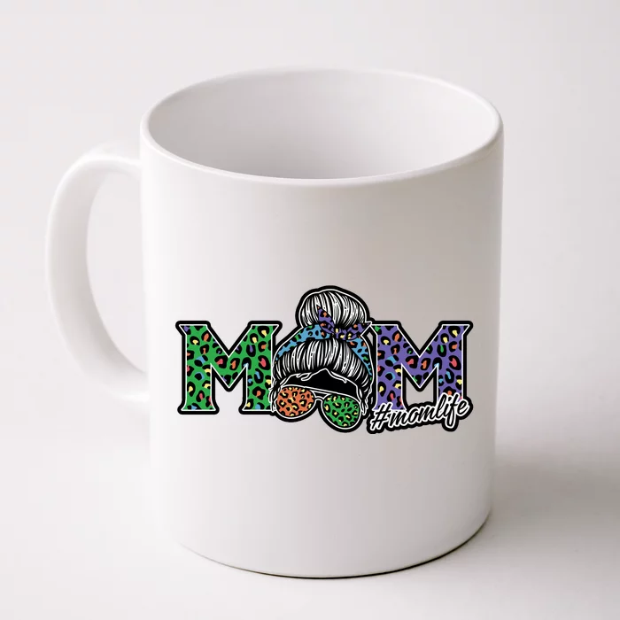 Mom Life Mothers Day Hair Bun Front & Back Coffee Mug