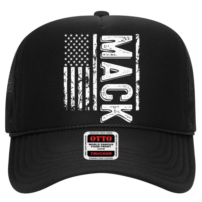 M.A.C.K Last Name Funny Surname Team Family High Crown Mesh Trucker Hat