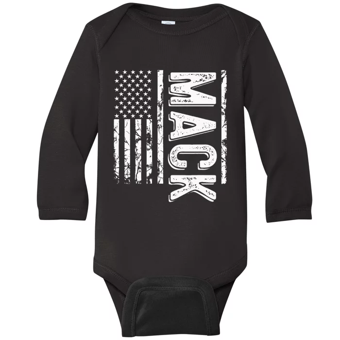 M.A.C.K Last Name Funny Surname Team Family Baby Long Sleeve Bodysuit