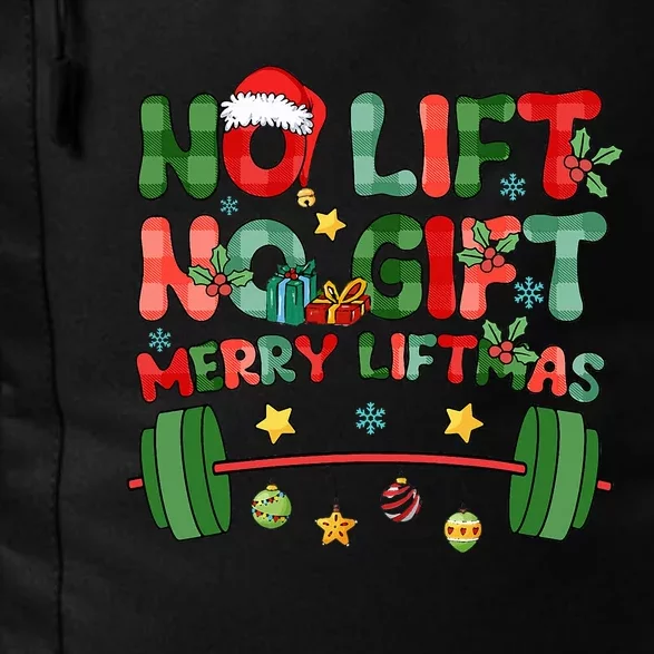 Merry Liftmas No Lift No Christmas Presents Gym Workout Xmas Daily Commute Backpack