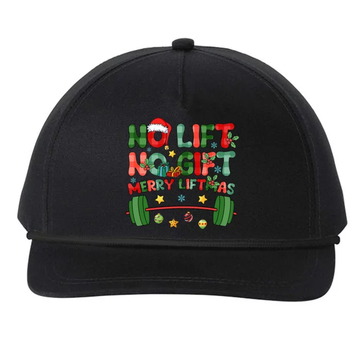 Merry Liftmas No Lift No Christmas Presents Gym Workout Xmas Snapback Five-Panel Rope Hat