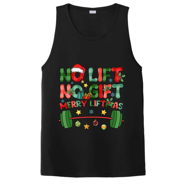 Merry Liftmas No Lift No Christmas Presents Gym Workout Xmas Performance Tank