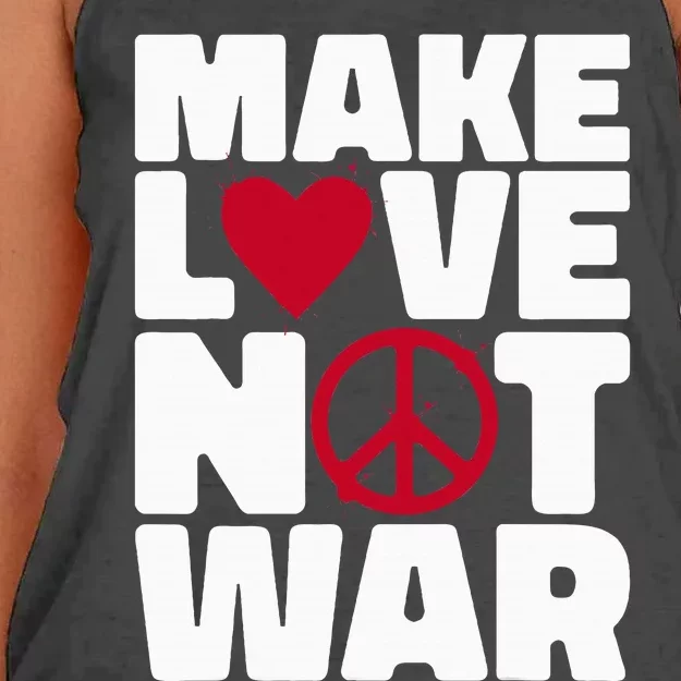 Make Love Not War Women's Knotted Racerback Tank