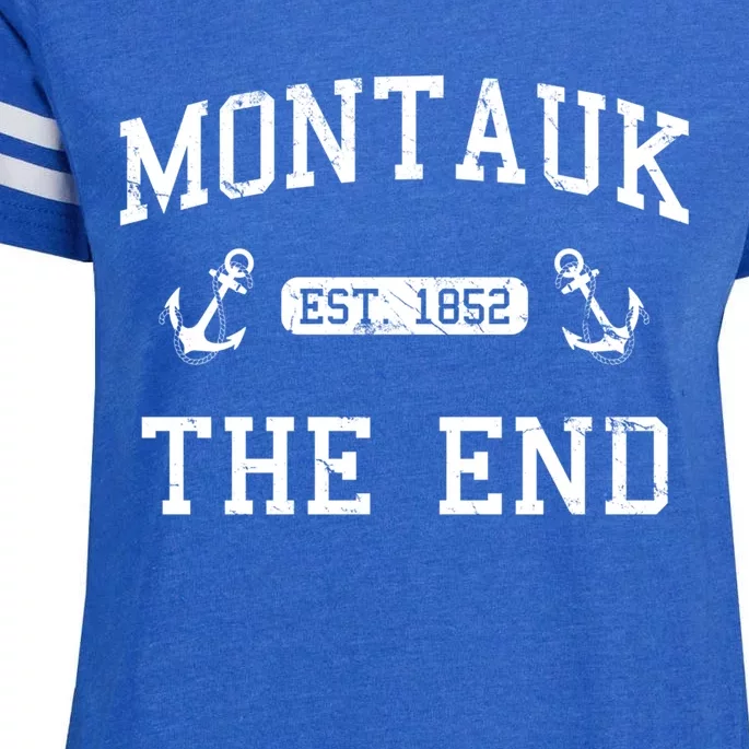 Montauk Li New York The End Gift Enza Ladies Jersey Football T-Shirt