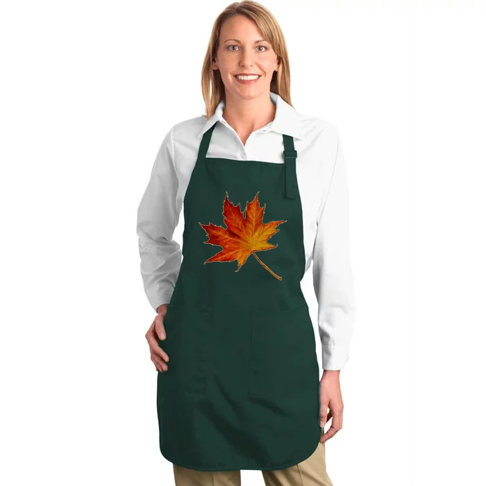 Maple Leaf Nature Full-Length Apron With Pocket