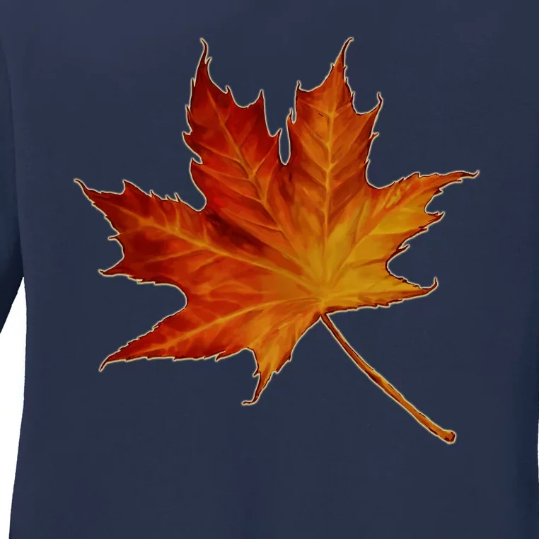 Maple Leaf Nature Ladies Long Sleeve Shirt