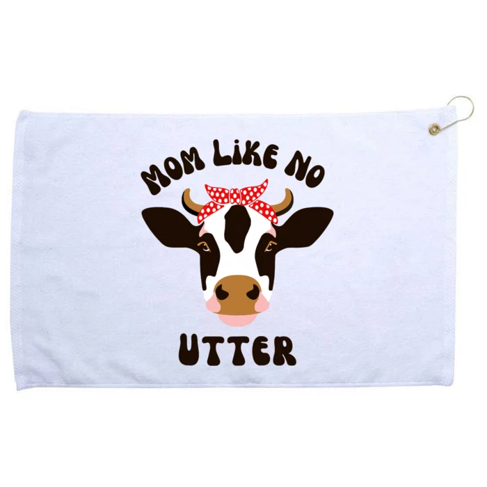 Mom Like No Utter Funny Mother's Day Animal Pun Farm Cow Raglan Baseball Tee Grommeted Golf Towel