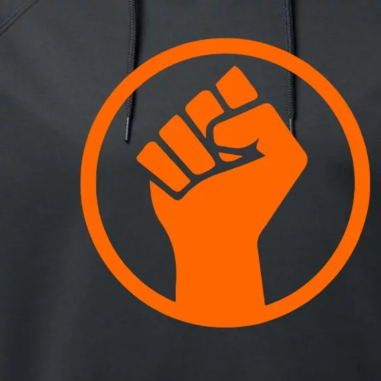 Mad Liberals Orange Fight Symbol Hand Performance Fleece Hoodie