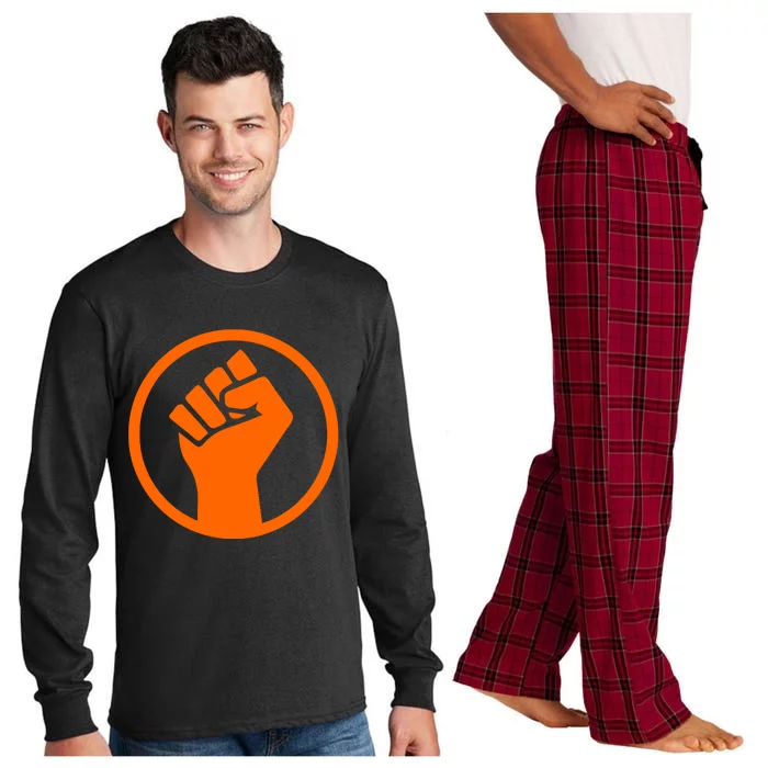 Mad Liberals Orange Fight Symbol Hand Long Sleeve Pajama Set