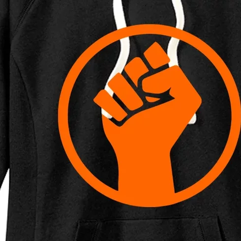 Mad Liberals Orange Fight Symbol Hand Women's Fleece Hoodie