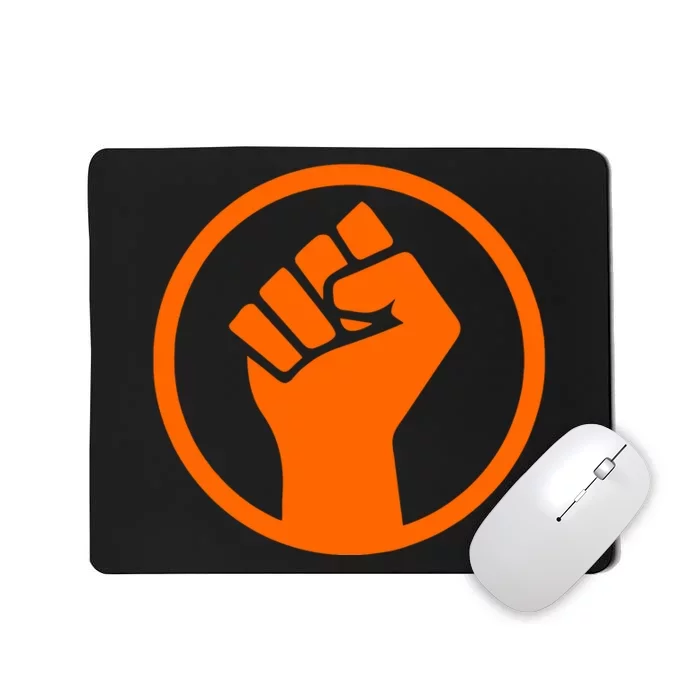 Mad Liberals Orange Fight Symbol Hand Mousepad