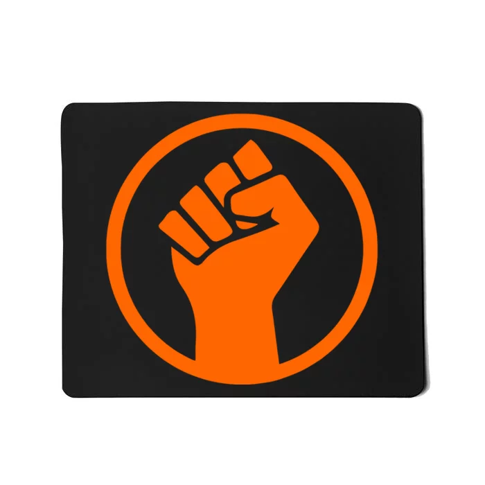 Mad Liberals Orange Fight Symbol Hand Mousepad