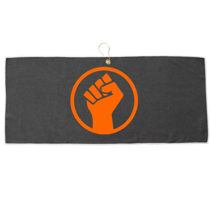 Mad Liberals Orange Fight Symbol Hand Large Microfiber Waffle Golf Towel