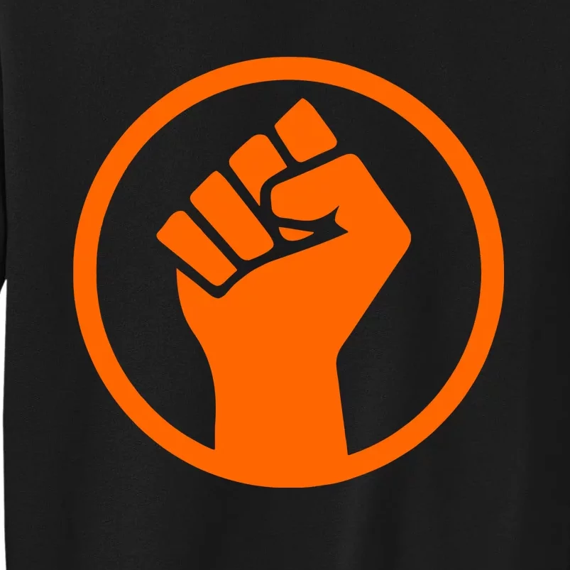 Mad Liberals Orange Fight Symbol Hand Tall Sweatshirt