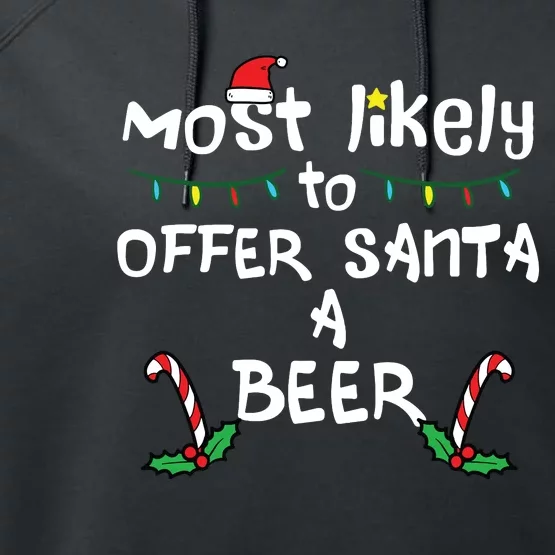 Most Likely Offer Santa Christmas Xmas Family Match Dad Performance Fleece Hoodie