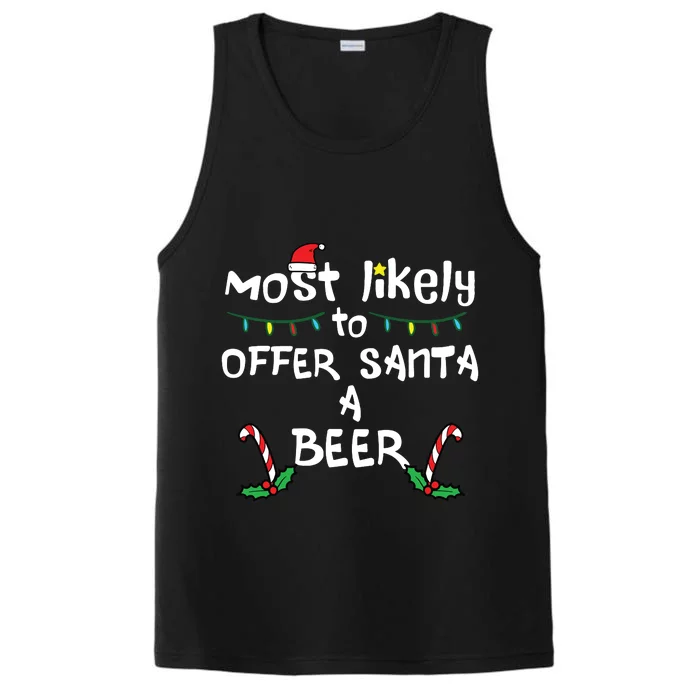 Most Likely Offer Santa Christmas Xmas Family Match Dad Performance Tank