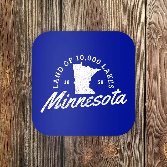 Minnesota Land Of The 10000 Lakes State Map Souvenir Gift Coaster