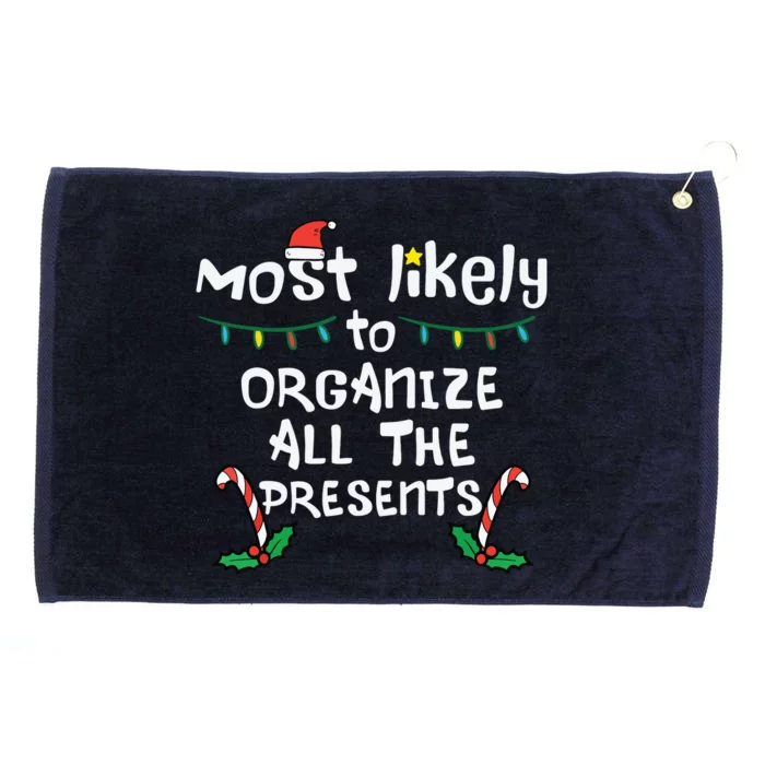 Most Likely Organize Presents Christmas Xmas Family Matching Grommeted Golf Towel